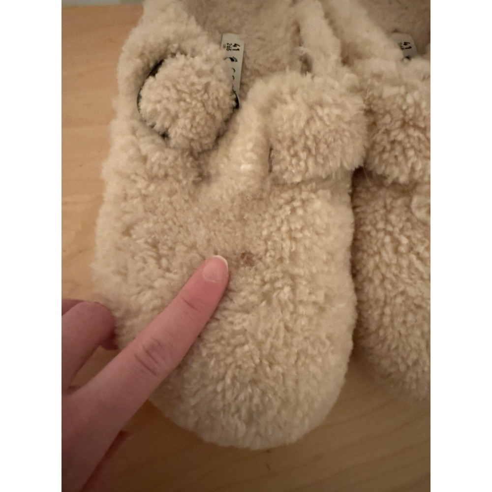 Papillio Women's Beige Shearling Lined Clog Slippers Slip-On US 10 EU 41 - Picture 2 of 7